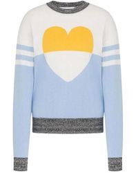 Moschino - Intarsia Katoen En Kasjmier Pullover - Lyst