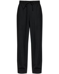 Ami Paris - Broeken ,Zwart ,Wol Wollen Broek Met Wijde Pijpen - Lyst