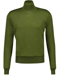 Saint Laurent - Truien & Vesten ,Groen ,Wol Turtleneck Trui - Lyst
