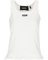ROTATE BIRGER CHRISTENSEN - Tops ,Wit ,Top Zonder Mouwen Met Ronde Hals - Lyst