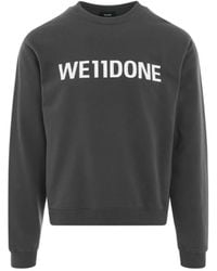 we11done - Langarm sweatshirt mit logo-print - Lyst