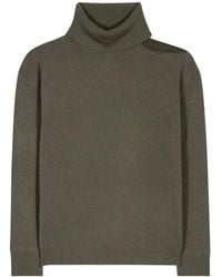 Luisa Cerano - Truien & Vesten ,Groen ,Wol Cashmere Mix Cut-Out Trui - Lyst