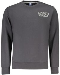 North Sails - Katoenen Sweatshirt Met Geribbelde Manchetten - Lyst