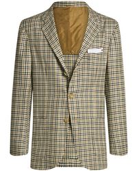 Kiton - Single-Breasted Jas Met Getailleerd Micro-Patroon - Lyst