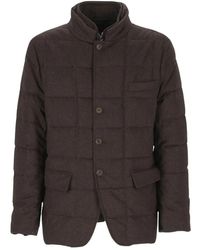 Fay - Jassen ,Bruin ,Wol Korte Double-Front Down Jas - Lyst