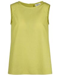 Ottod'Ame - Tops ,Groen ,Katoen Top Met Knoopsluiting Achter - Lyst