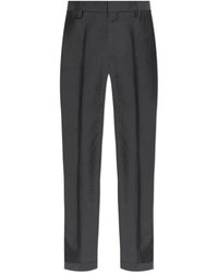 Versace - Broeken ,Grijs ,Katoen Plooibroek - Lyst