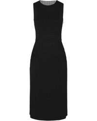 Givenchy - Vestido negro de jacquard 4g con tul y drapeado - Lyst