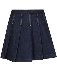 KENZO - Solid fit&flare mini skirt - Lyst
