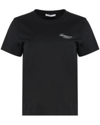 Givenchy - Tops ,Zwart ,Katoen T-Shirt Van Katoen Met Stamp-Print - Lyst