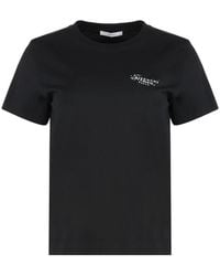 Givenchy - Tops ,Zwart ,Katoen T-Shirt Van Katoen Met Stamp-Print - Lyst