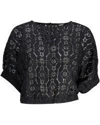 Desigual - Top Corto Con Mangas Murciélago, Mujer, Talla - Lyst
