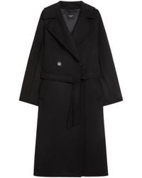 Weekend by Maxmara - Zwarte Wollen Double-Breasted Jas - Lyst