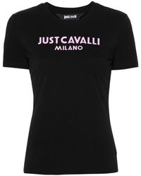 Just Cavalli - Camiseta con logo elegante para mujeres - Lyst