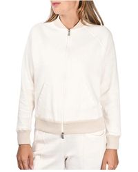 Gran Sasso - Jassen ,Wit ,006 Bomber Zip - Lyst