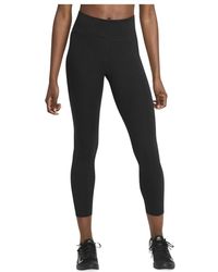 Nike - Fitness ,Zwart ,Polyester One Mid-Rise 7/8 Leggings Met Mesh-Panelen - Lyst