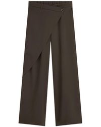Summum - Broeken ,Bruin ,Polyester Broek Wrap Fluid - Lyst