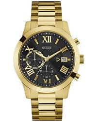 Guess - Goldene Stahl Quarz Analoguhr - Lyst