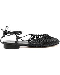 Hereu - Schwarze flache schuhe mit geknoteter konstruktion - Lyst