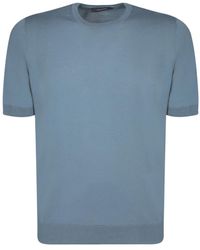 Tagliatore - Blaues baumwoll-rundhals-t-shirt regular fit - Lyst