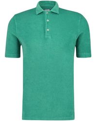 Fedeli - Tops ,Groen ,Katoen Groene Terry Korte Mouw Shirt - Lyst