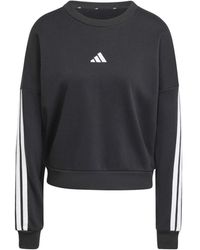 adidas - Fitness ,Zwart ,Katoen W 3S Ft Swt Sweatshirt - Lyst