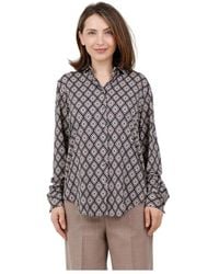 Caliban - Camicia Fantasia Rombi - Lyst