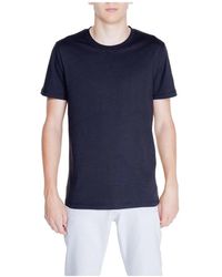 Peuterey - Tops ,Zwart ,Katoen Short Sleeve Crew Neck Tshirt - Lyst
