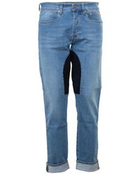 Siviglia - Slim-fit alcantara patched denim jeans - Lyst