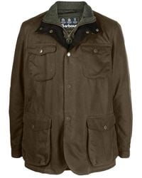 Barbour - Bruine Gewaxte Jas Met Logo Borduurwerk - Lyst