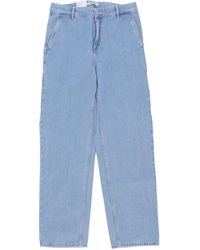 Carhartt - Blaue stein gebleichte straight leg jeans - Lyst