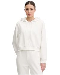 Guess - Hoodies & Sweatvesten ,Wit ,Katoen Silvy Zip-Through Hoodie - Lyst