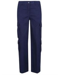True Royal - Broeken ,Blauw ,Katoen Blauwe Katoen Elastaan Broek Gemaakt - Lyst