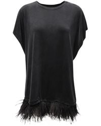 Dondup - Kleedjes ,Zwart ,Maxi T-Shirt Jurk - Lyst