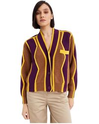 KENZO - Truien & Vesten ,Veelkleurig ,Wol Wollen Cardigan Met Logo - Lyst