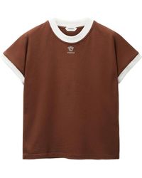 Versace - Slim T-Shirt Van Stretchkatoen Met Geborduurd Logo - Lyst
