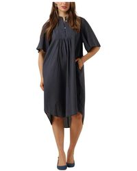 co'couture - Kleedjes ,Blauw ,Polyester Blauwe Midi Jurk Callum Volume - Lyst