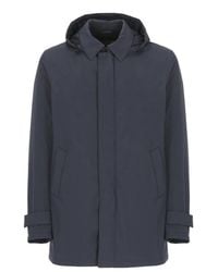 Herno - Blauwe Donsjas Met Afneembare Capuchon - Lyst