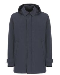 Herno - Blauwe Donsjas Met Afneembare Capuchon - Lyst