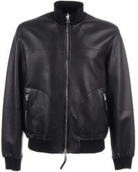 The Jack Leathers - Schwarze Lederjacke Mit Reißverschluss - Lyst