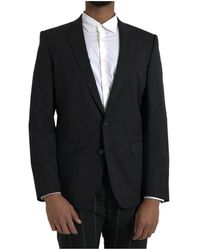 Dolce & Gabbana - Schwarzer martini slim fit blazer tel - Lyst