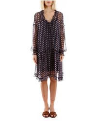 See By Chloé Grafische Paraplu Print Jurk - Blauw