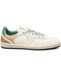 Philippe Model - Witte Sneakers Met Suède Details - Lyst