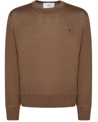 Ami Paris - Luxe Bruin Gebreide Kleding Aw25 - Lyst