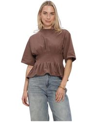 Gestuz - Tops ,Bruin ,Katoen Gzinez Tee - Lyst
