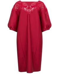 Alberta Ferretti - Midi Jurk Met Wijde Mouwen - Lyst