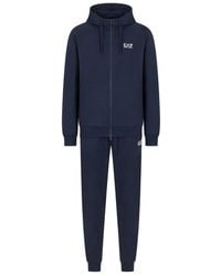 EA7 - Fitness ,Blauw ,Katoen Dynamische Sportieve Trainingspak Set - Lyst