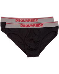 DSquared² - Ondergoed ,Zwart ,Zwarte Slips Met Logo Details - Lyst