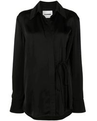 Jil Sander - Overhemden ,Zwart ,Shirt Met Lange Mouwen - Lyst