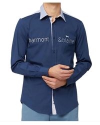 Harmont & Blaine - Blaues baumwoll-logo-shirt - Lyst
